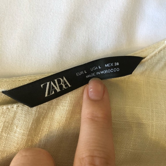 Zara Asymmetrical Linen-Blend Belted Top - Picture 3 of 4